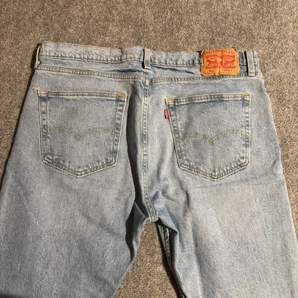 Vtg Levis 512 Denim Jeans Mens 36x34 Blue Straight 5 Pocket Made Mexico Y2K